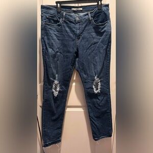 LEVIS 711 Skinny Ripped Jeans Womens Plus Size 18 W
